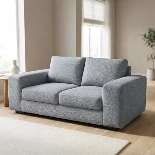 Abakus Direct Boston 3 Seater Fabric Upholstered Sofa in Grey with Solid Wood Frame – 2