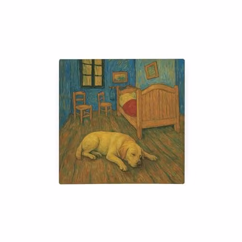 Purely Home Van Gogh Labrador Glass Hot Pot Stand, Multicolour, W/D: 20 x 20 cm – 2