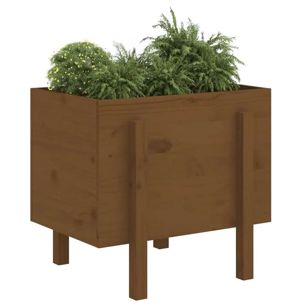 Berkfield Home Garden Planter in Brown Solid Wood, W/D/H: 62 x 50 x 57 cm – 3