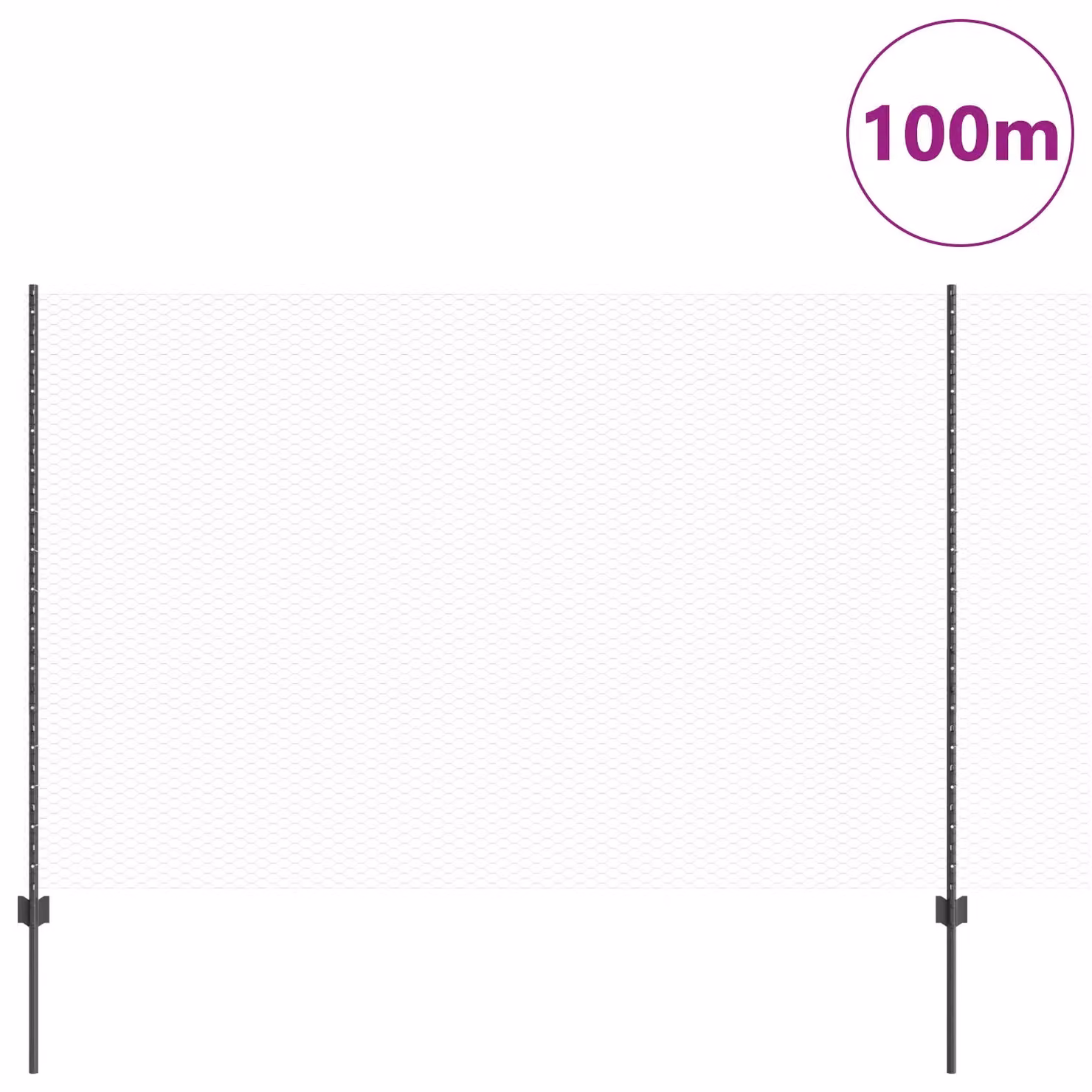 Berkfield Home Grey Galvanised Steel Hexagon Fence Set with 22 U-Channel Posts, Height: 150 cm, 1.5 x 100 m – 2