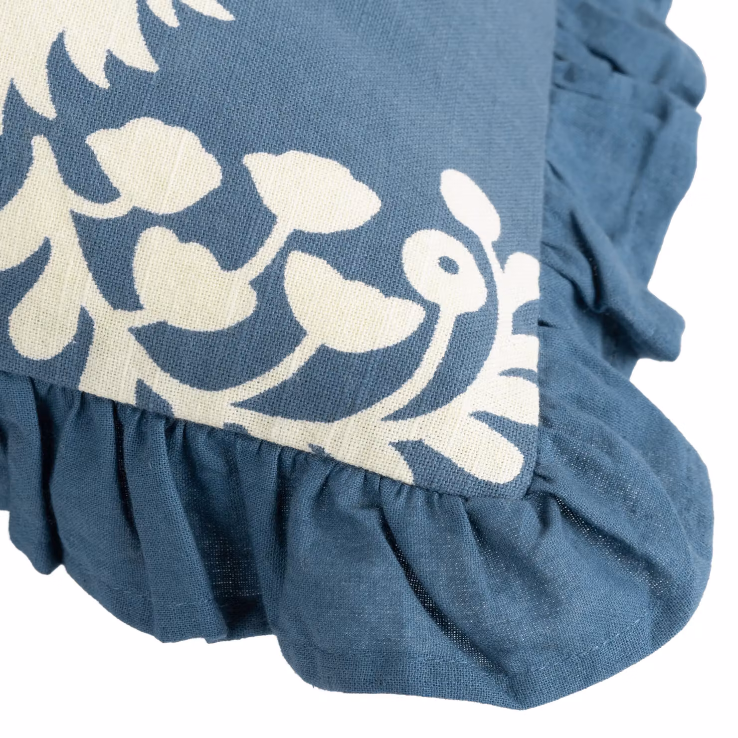 Paoletti Montrose Floral Cotton Square Cushion in Blue, W/D/H: 50 x 50 x 50 cm – 5