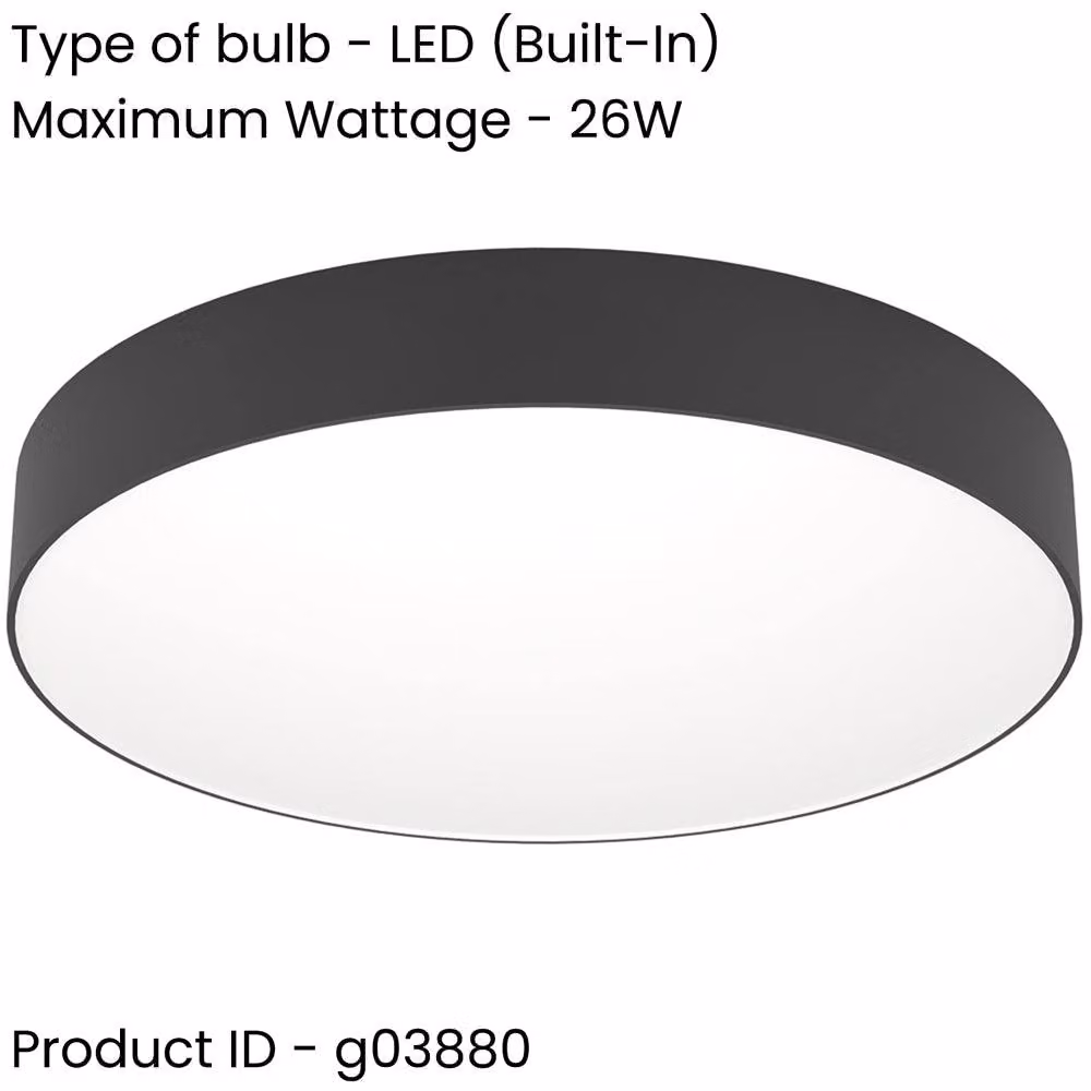 Loops Modern Black LED Ceiling Light with Included Bulb – 2