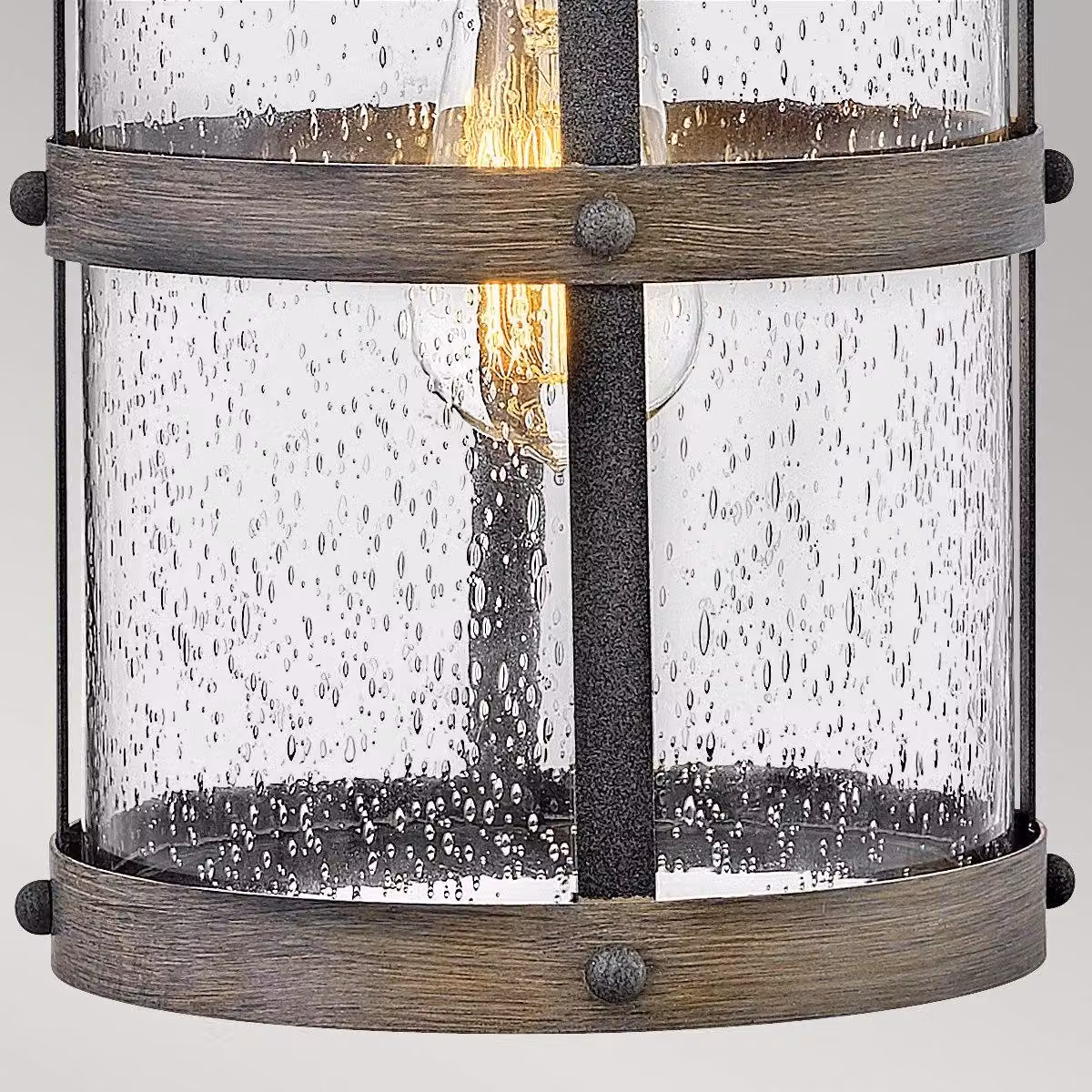 Hinkley Lakehouse Outdoor Wall Lantern in Aged Zinc and Driftwood Grey with Transparent Glass, IP44 Rated – 3