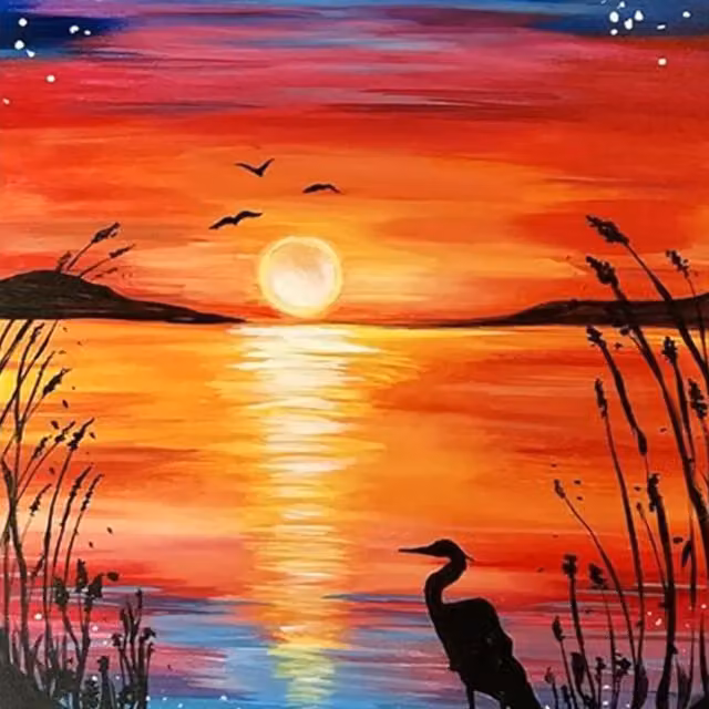 Syntego Magical Sunset Diamond Painting Kit in Orange