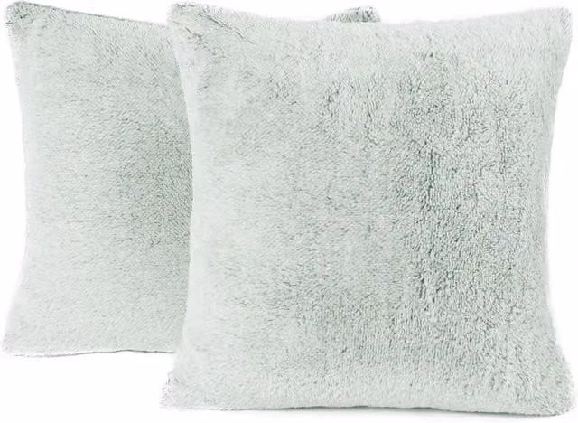 OHS Pack of 2 Teddy Marl Square Cushion Covers in Green