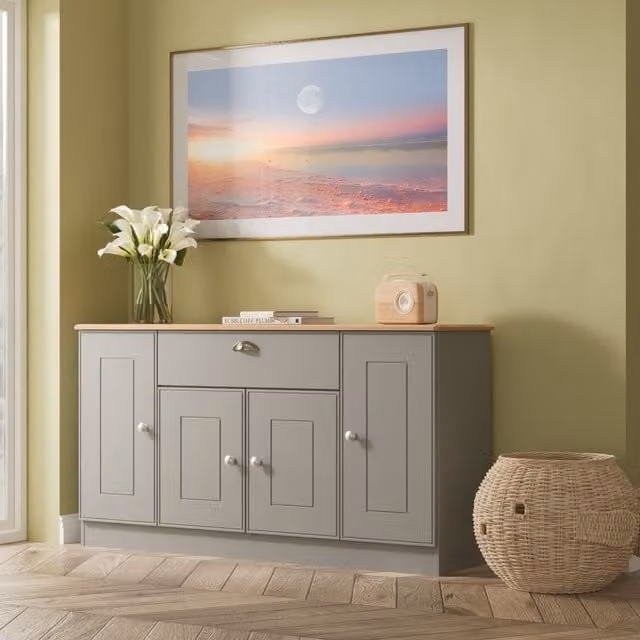 2 U Albert Ready Assembled 4 Door 1 Drawer Wide Unit in Dark Grey Matt – 1