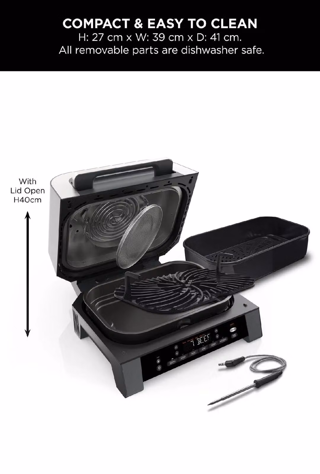 Ninja 6-in-1 MAX Grill and Air Fryer DG551 in Grey – 2