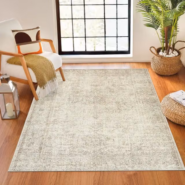 Livabliss Margot Vintage Traditional Living and Dining Rug in Blue, Pink, Green and Beige, W: 80 cm, L: 220 cm