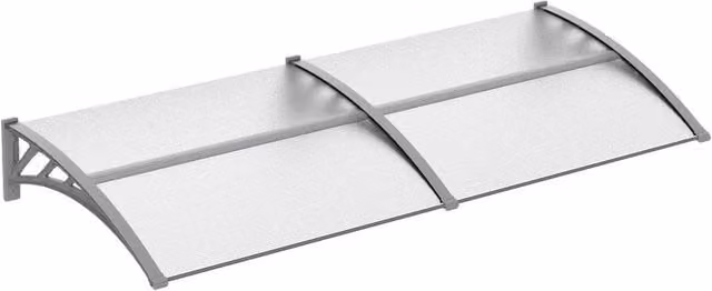 Rolipo Clear Front Door Canopy Awning Rain Shelter, W: 196 cm, D: 75 cm