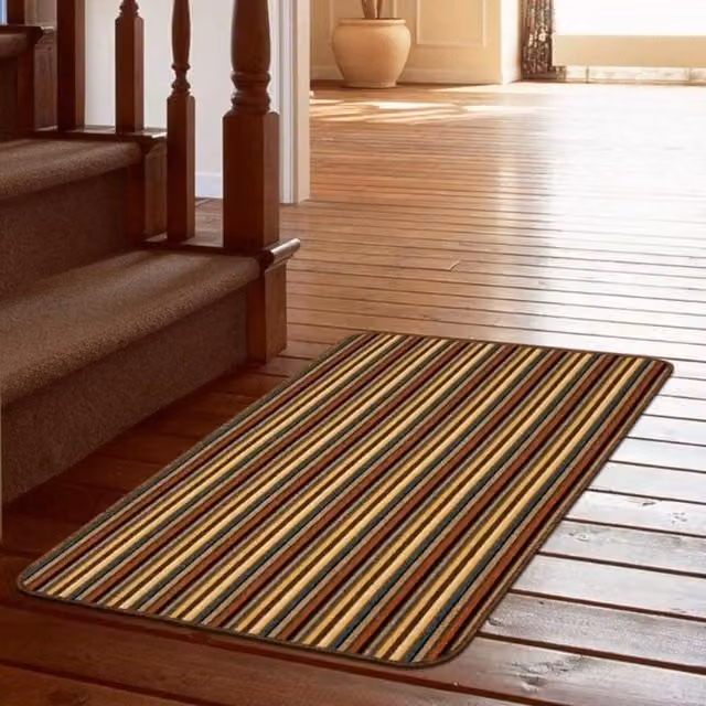 The Rug Shop UK Brown Striped Rectangle Mat, W: 67 cm, L: 240 cm