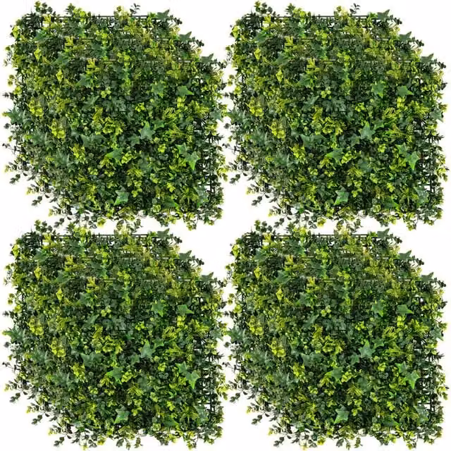 COSTWAY 12 Piece Set of Green Artificial Grass Wall Panels