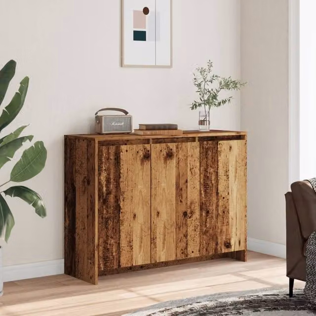Berkfield Home Rustic Old Wood Sideboard in Brown, W/D/H: 102 x 33 x 75 cm