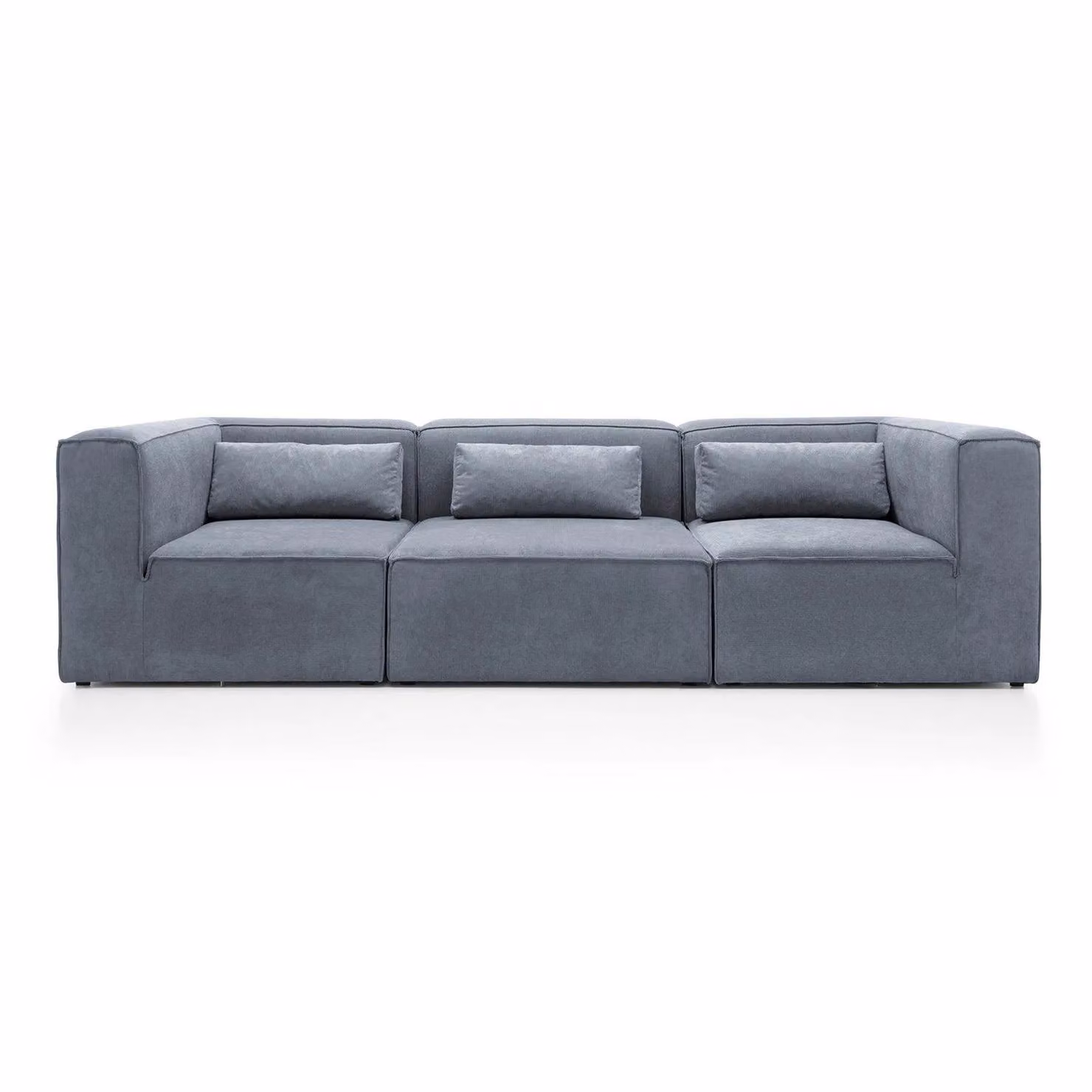 Abakus Direct Doris 4 Seater Sofa in Dark Grey Cord Fabric, W/D/H: 282 x 94 x 73 cm – 2