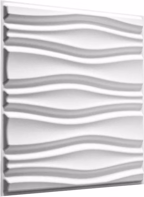 WALPLUS White Abstract 3D Wall Panels made from Natural Plant Fibre