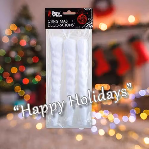 VFM e-Store White Icicle Christmas Hanging Decorations, Pack of 3, 20 cm – 5