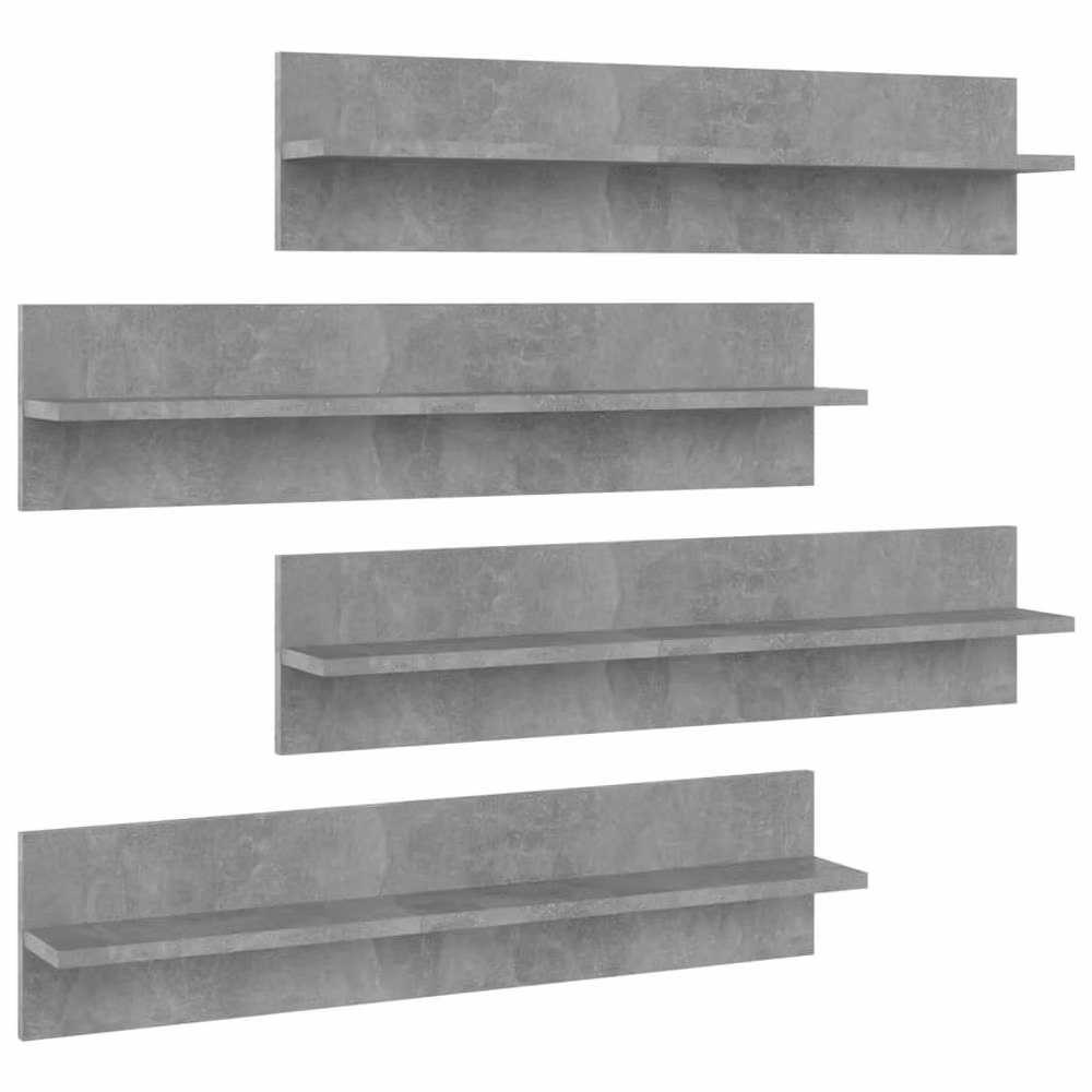 Berkfield Home Wall Shelf, 4 Piece Set, Concrete Grey, W: 80 cm, D: 18 cm, H: 11.5 cm – 2
