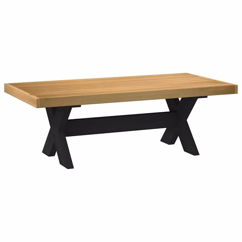 Berkfield Home NOAIN Coffee Table in Brown Solid Pine with X-Shaped Legs, W: 120 cm, D: 60 cm, H: 40 cm – 2