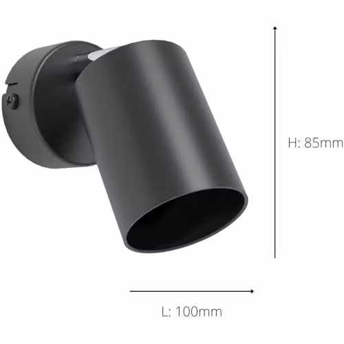 Loops Black Modern Cylinder Ceiling Spotlight Pack of 2, Dimmable GU10 LED Metal Fixture – 4
