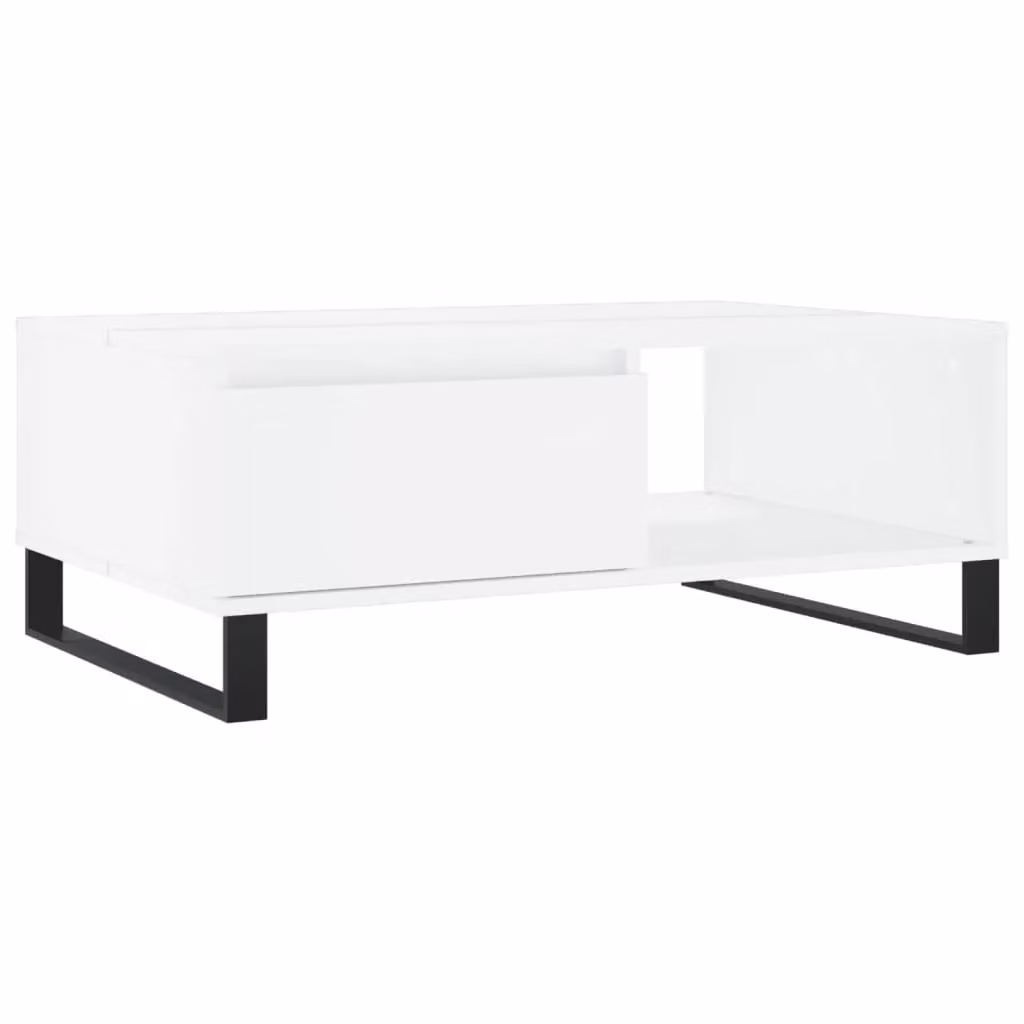 Berkfield Home Modern Rectangular Coffee Table in White, W/D/H: 90 x 60 x 35 cm – 2