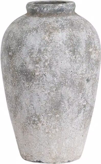 Love Lace Aged Stone Tall Ceramic Vase in Beige Sand Grey, H 45.0 cm x W 28.0 cm x D 28.0 cm – 1