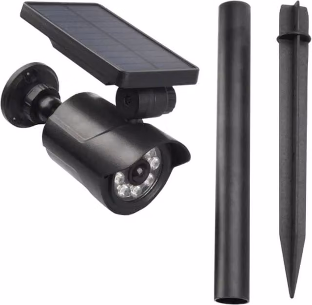 VOGREX Solar LED Outdoor Security Floodlight with Motion Sensor in Black – 1