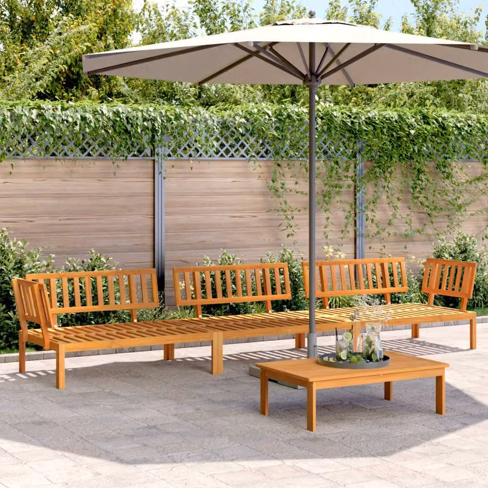 Berkfield Home Beautiful 4 Piece Garden Pallet Sofa Set in Brown Solid Acacia Wood – 1