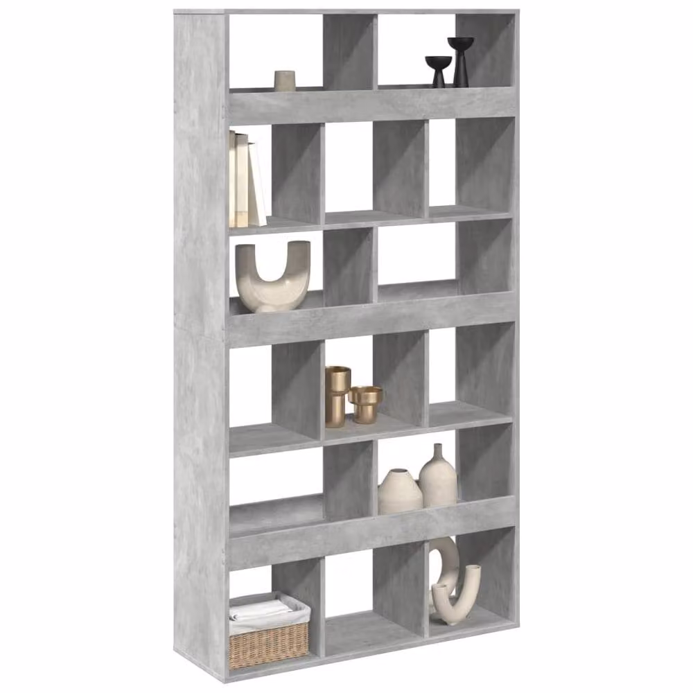 Berkfield Home Room Divider in Concrete Grey, W/D/H: 100 x 33 x 187.5 cm – 3