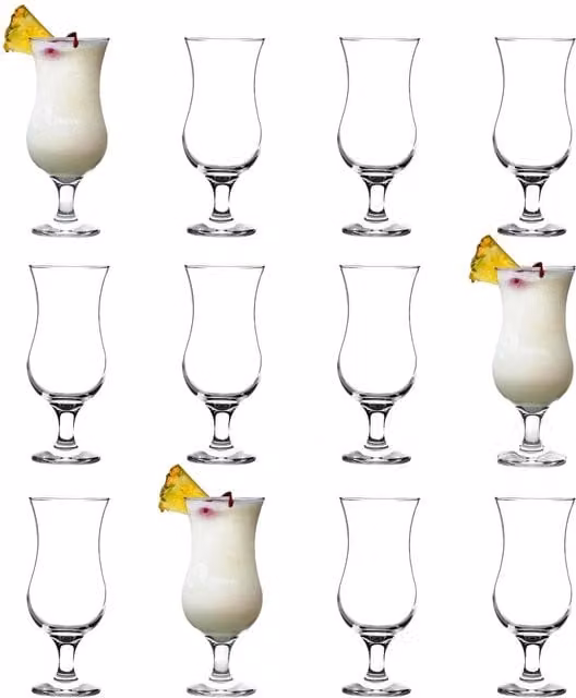 LAV Fiesta Pina Colada Cocktail Glasses, Clear, 460ml, Pack of 12