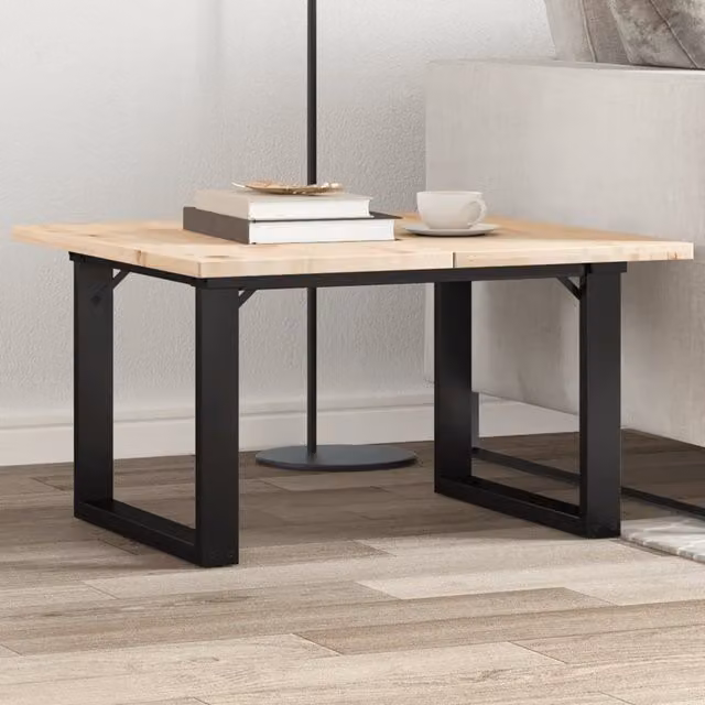Berkfield Home O-Frame Coffee Table Legs in Black Steel, W/D/H: 50 x 40 x 38 cm – 1