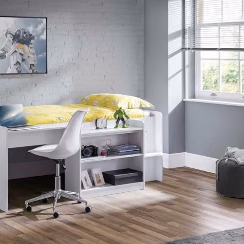 Julian Bowen Neptune White Cabin Midsleeper Bed with Side Compartments – 2