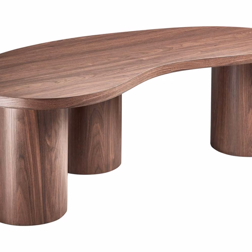 Wyld and Coco Kidney-Shaped Coffee Table in Brown Walnut, W/D/H: 130 x 52 x 40 cm – 2