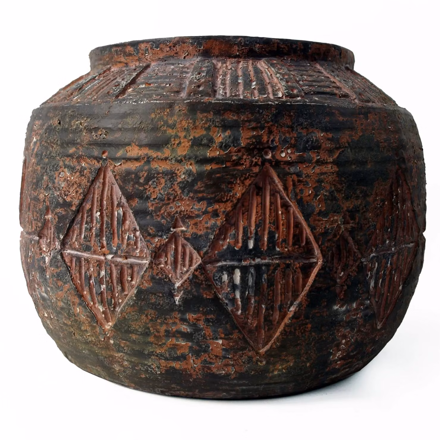 Botanik Leaf Aztec Diamond Large Planter in Brown, H 36 cm x W 27 cm x D 27 cm – 2