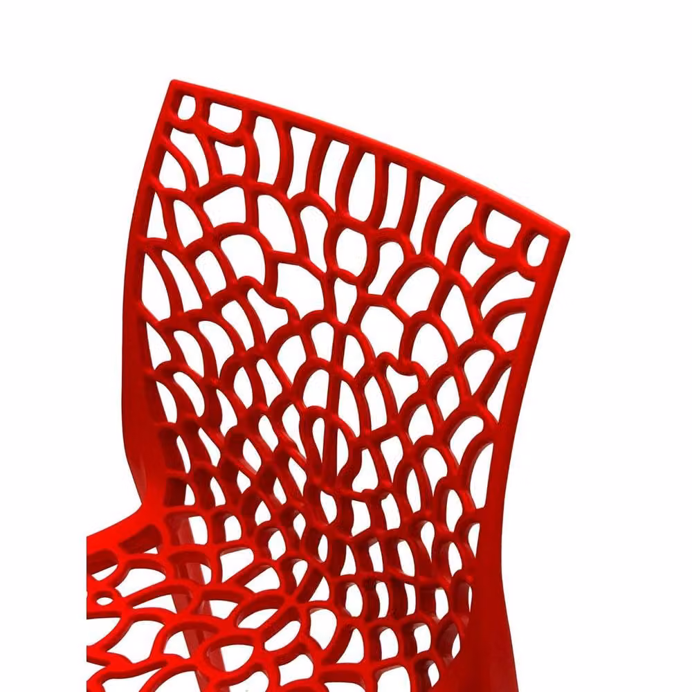 NESTLUNE Red Plastic Stackable Dining Chair – 2