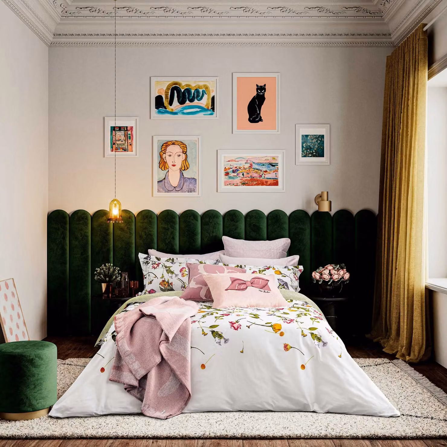Ted Baker Scattered Bouquet Super Kingsize Reversible Cotton Percale Duvet Cover and Pillowcase Set, Multicolour, W: 200 cm x H: 200 cm – 2