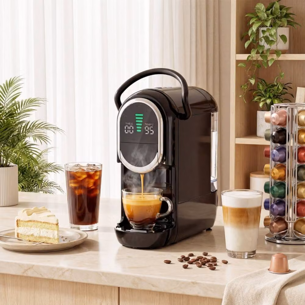 Rolipo 3 in 1 Pod Coffee Machine with 19 Bar Pressure and 0.6 l Removable Tank, Black – 2