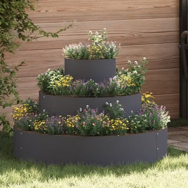 Berkfield Home Anthracite Steel Metal Planter Tub