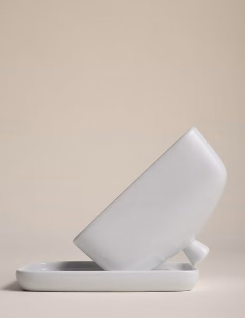 M&S Maxim Porcelain Butter Dish in White