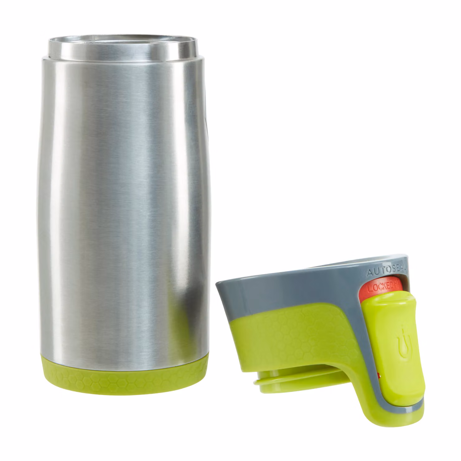 Orsina Stainless Steel Double Walled Vacuum Insulated Mug with Lid, 300ml, Grey and Green – 2