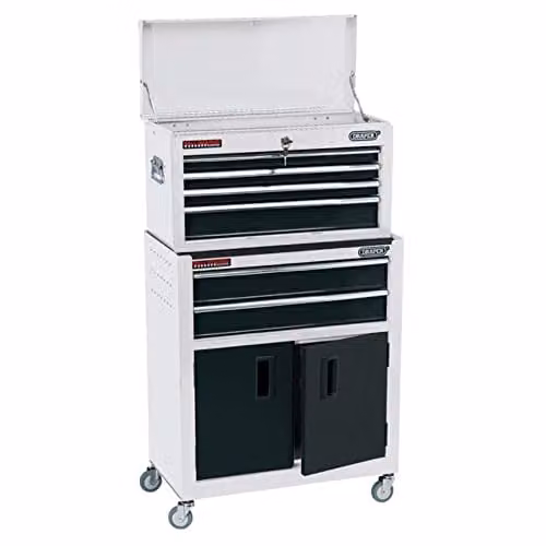 Draper 19576 Combined Roller Cabinet and 6 Drawer Tool Chest, White