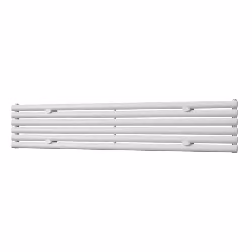 UK Radiators Omeara Axis White Elliptical Tube Horizontal Designer Radiator W: 180 cm, H: 34.8 cm