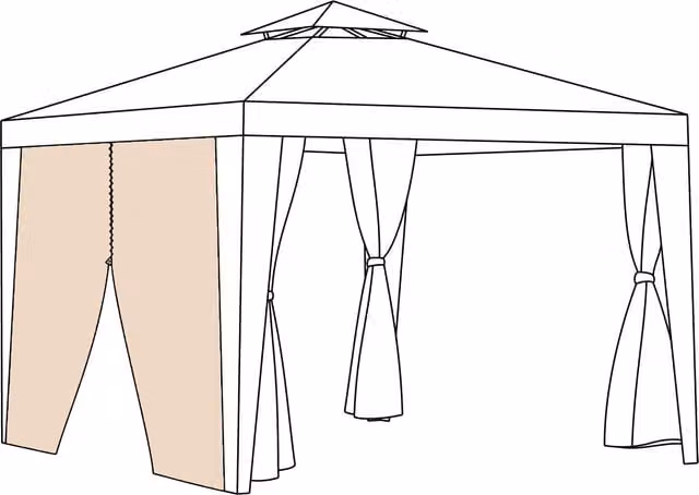 Gardenista Replacement Garden Gazebo Side Panel with Door in Beige Polyester