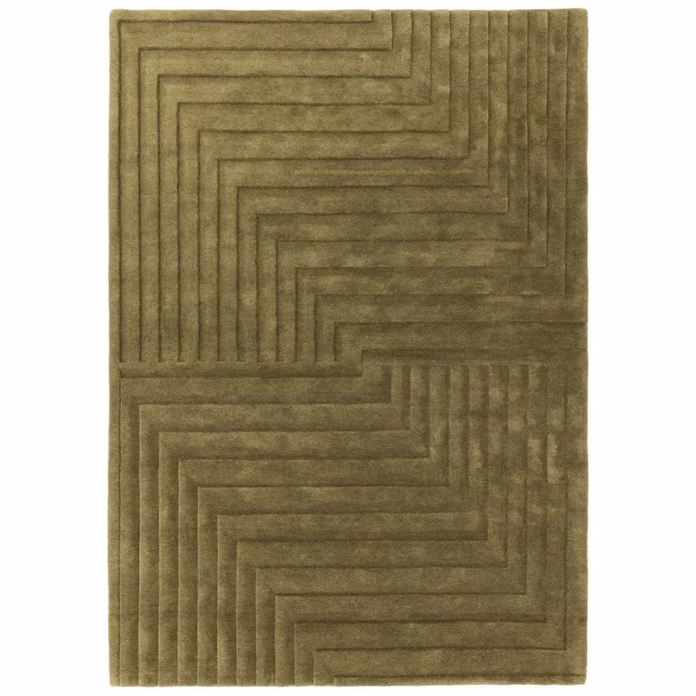 The Rug Shop UK Green Handmade Optical 3D Abstract Wool Area Rug, W: 160 cm, L: 230 cm – 2