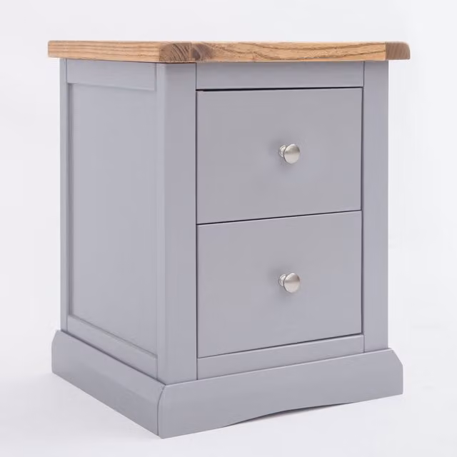 Cabinet Bits Rocca 2 Drawer Bedside Cabinet in Grey Ash Wood
