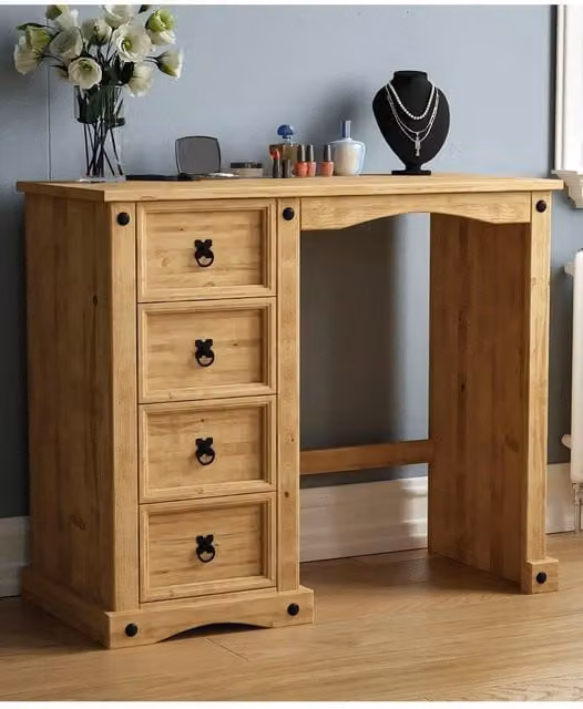 Vida Designs Corona Dressing Table in Brown MDF, W/D/H: 100 x 84 x 45 cm – 1