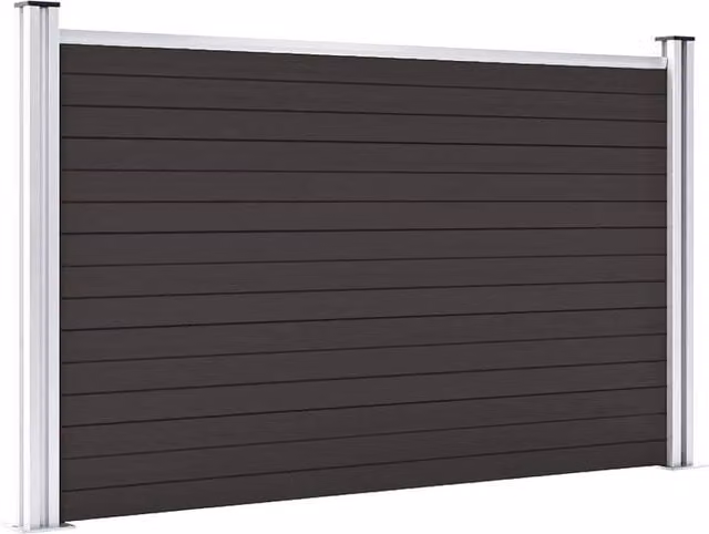 Berkfield Home WPC Fence Panel in Black, H 180 cm x W 105 cm