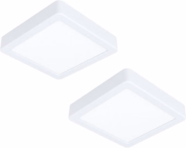 Loops 2 Pack White Square Surface Mounted LED Wall and Ceiling Light, 10.5W, 4000K