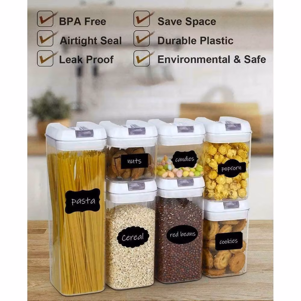 PAWNORA 7 Piece Airtight Stackable Dry Food Storage Container Set in Transparent Plastic – 5