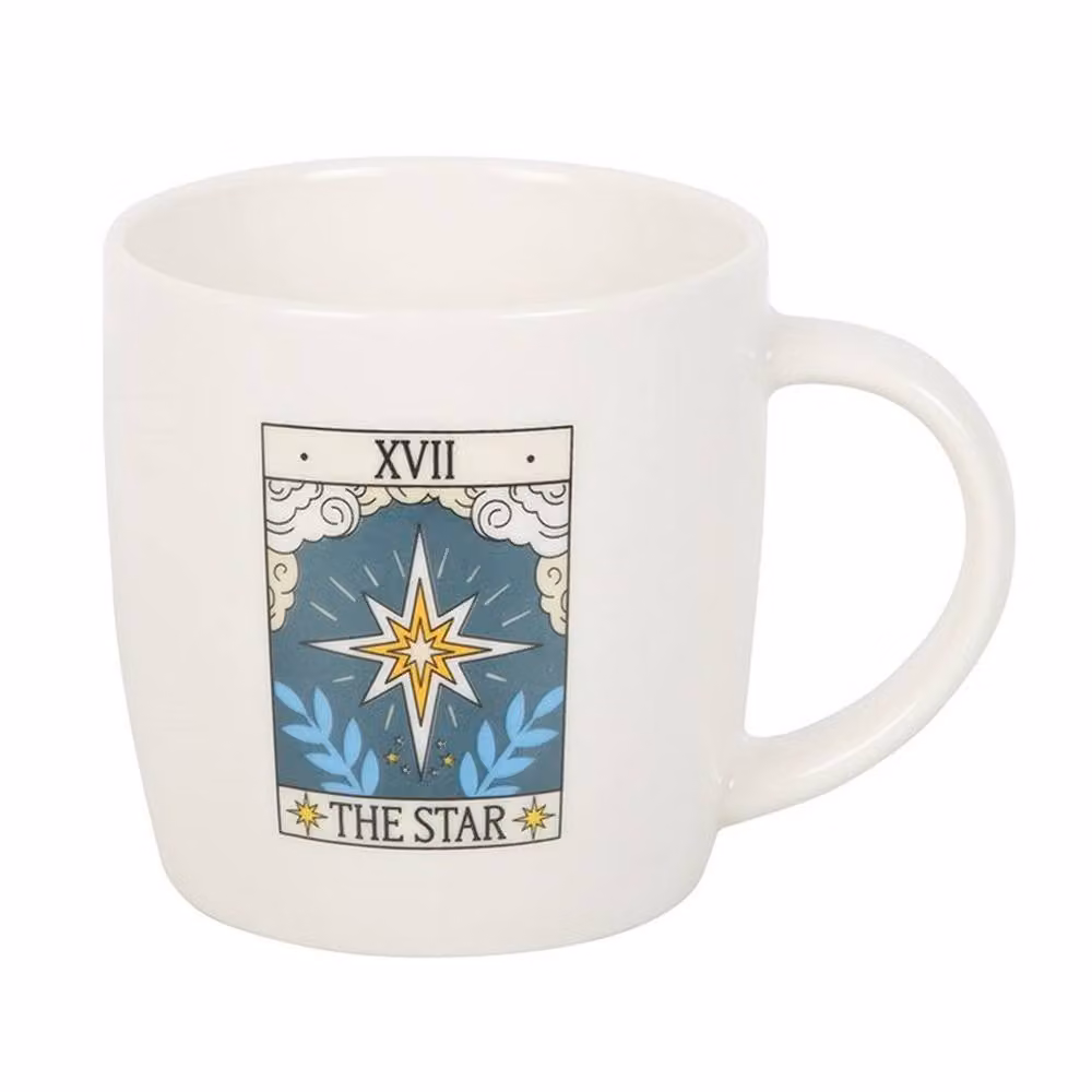 Uniqueful The Star Vintage Tarot Ceramic Mug in White, 350 ml – 2