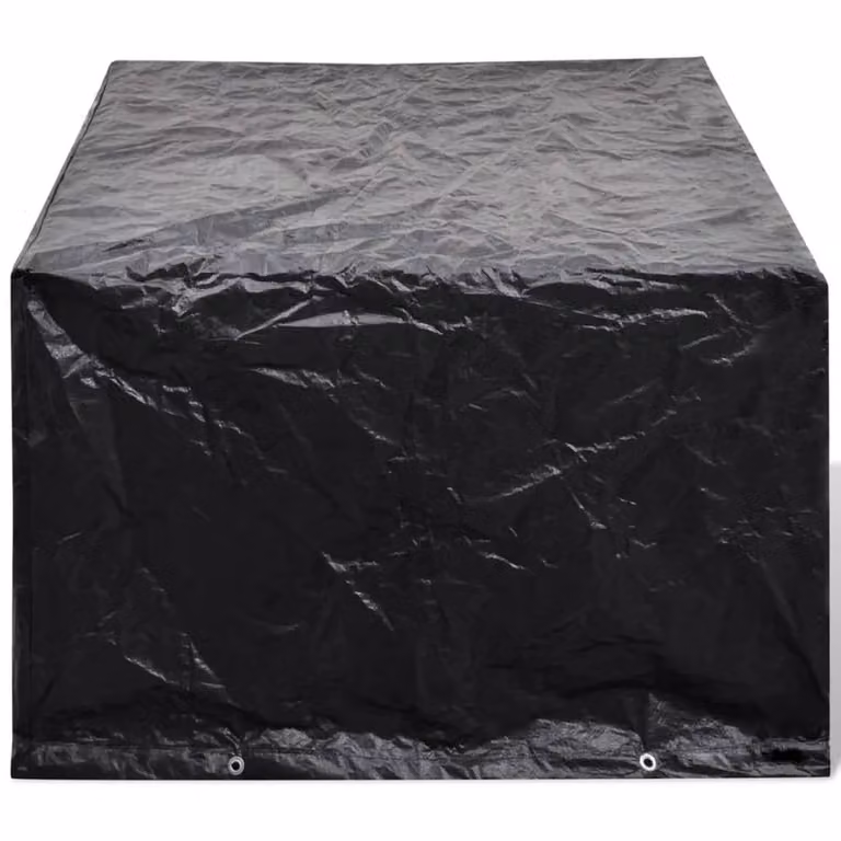 Berkfield Home Black Water-Repellent Garden Furniture Cover for 4-Person Poly Rattan Sets, W: 180 cm, D: 140 cm