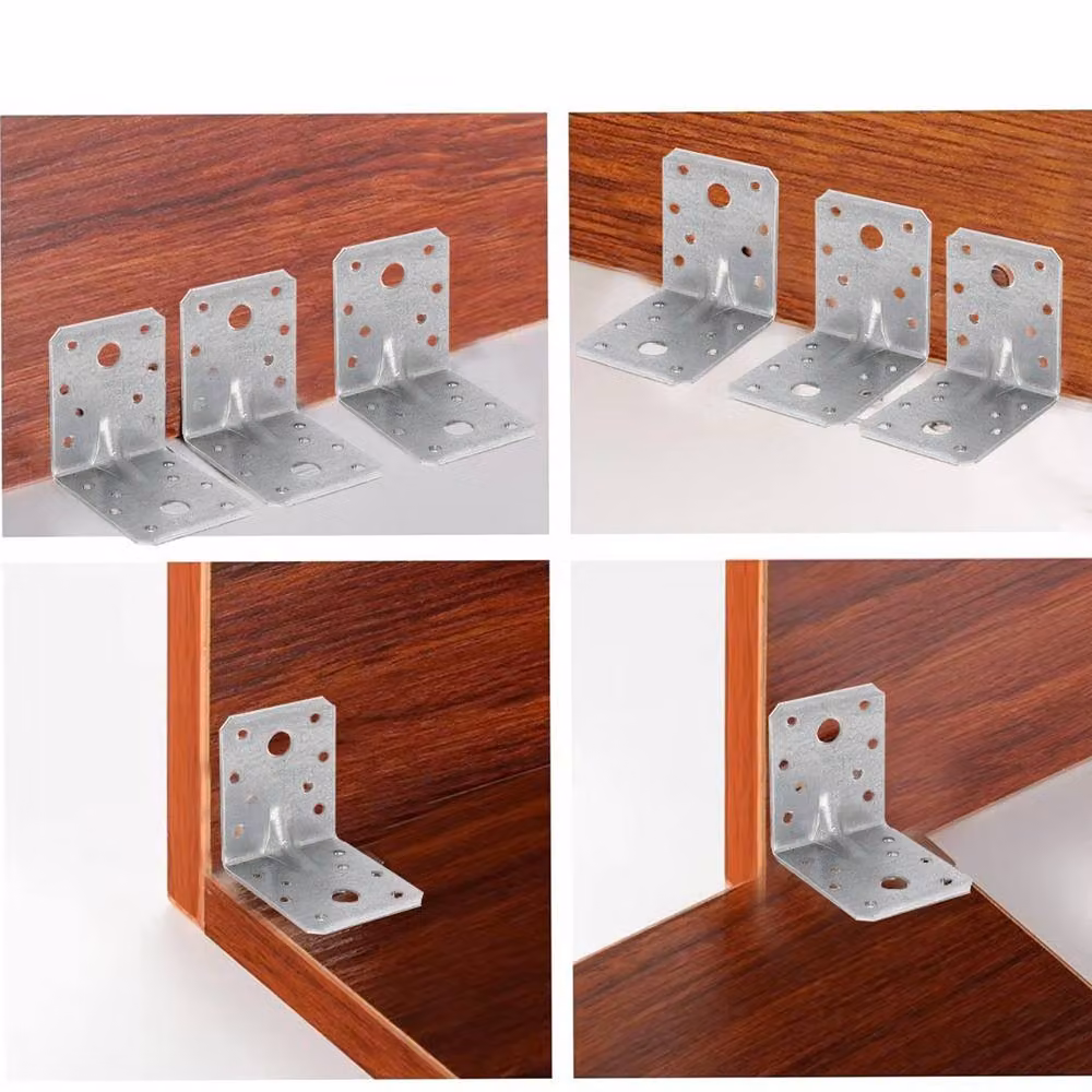 Hinsinc 14-Piece Galvanised Steel L-Shaped 90-Degree Corner Brackets in Silver – 2